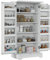 HOMCOM Küchenbuffet, Küchenschrank, Geschirrschrank, 5 Ebenen, mit Türen und verstellbaren Regalen, 60 x 40 x 120 cm, Holzmaserung, cremefarben