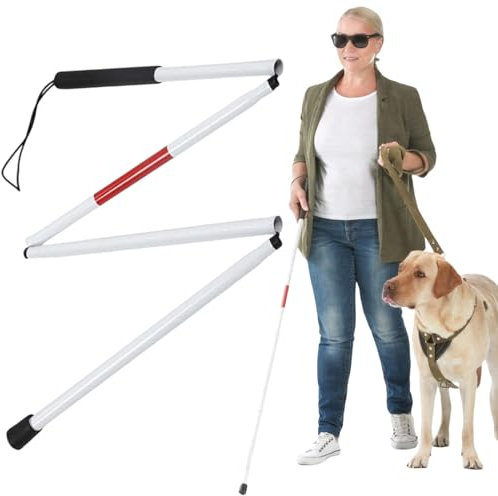 Faltbarer Gehstock,Blindenstock,Faltbarer Blindenstock,Gehstock Klappbar Für Sehbehinderte,Blindenstock Mit Kugel,Blindenwanderstock,für Sehbehinderte,Blinde Und Ältere Menschen