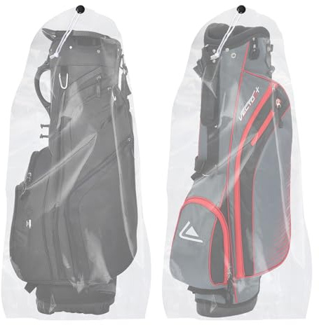 Klmnop 2 Pack Golf Bag Cover, 31 x 62 Large Dust Covers with Drawstring, Clear Plastic Golf Bag Cover for Home Storage(Clear)