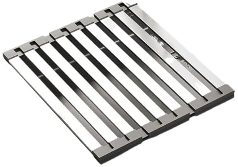 AADDFDD Roll-Up Geschirrabtropfgestell, Abtropfgitter Spüle Edelstahl, Faltbare und Abnehmbare spüle abtropfgitter zum Abtropfen von Geschirr Obst Gemüse 42CM