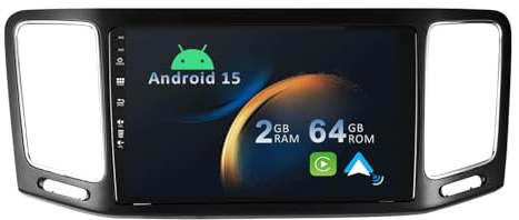 YUNTX [2+64G] Android 15 Autoradio con navi para VW Volkswagen Sharan 2012-2018-[Incorporado CarPlay/Android Auto/GPS/Bluetooth 5.0/Control del Volante/MirrorLink]-IPS 9 Pantalla