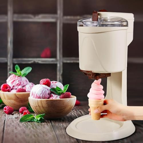CWCQGH Softeismaschine, 1 Liter automatische Mini-Obst-Softeismaschine für Zuhause, Bar, Café - Haushalts-Eismaschine Kleine Eismaschine