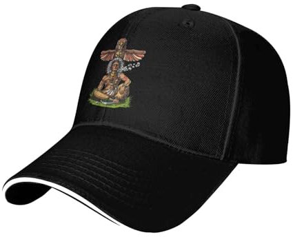Indianerhäuptling, Der Gras Raucht, Hippie, Kiffer, Cannabis, Marihuana, Ganja, Kifferfestival Unisex Hip-Hop-Hut Verstellbar Baseballmütze Leicht Basecap Für Sport Wander Golf