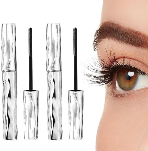 2 Stück Laidanyou Mascara | Iron Eye Mascara | Wasserfester und Wischfester Ironeye Mascaras Stab aus Metall | Schlanker Volumen Wimperntusche für Längere und Dichtere | Small Steel Tube Mascaras