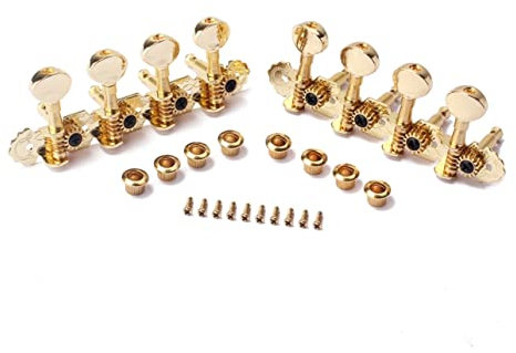 VICASKY Mandolin Guitar Machine Heads Tuning Keys Set Tuning Pegs for Strings Guitar Mounting Screws Ferrules Gold Handed