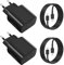 Vemfay 2x25W Cargador USB C,Cargador Tipo C Carga Rapida per Samsung S25/S24/S23/S22/S21/S21 Ultra,S20 FE, A16/A15/A14/A56/A55/A34,per Huawei,Xiaomi Movil Enchufe Charger Cabezal con 2X2M Cable