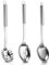 Cooking Spoon Set, 3 PCS Stainless Steel Slotted Spoon, Serving Spoons Large & Pasta Fork Kitchen Cooking Utensils Set for Mixing, Serving, Stiring Large Spoons