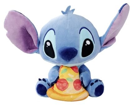 Disney Stitch mit Pizza, 25cm Plüschfigur, ab den ersten Lebensmonaten geeignet