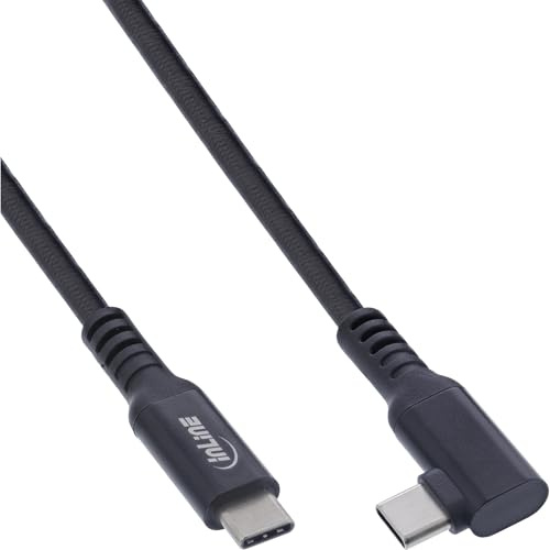 InLine® Cable USB-C VR de 5 m, en ángulo, USB 3.2 Gen.1, 60 W, función de Carga, 5 GB/s, para Gafas Meta/Oculus VR, Negro, 35705 V