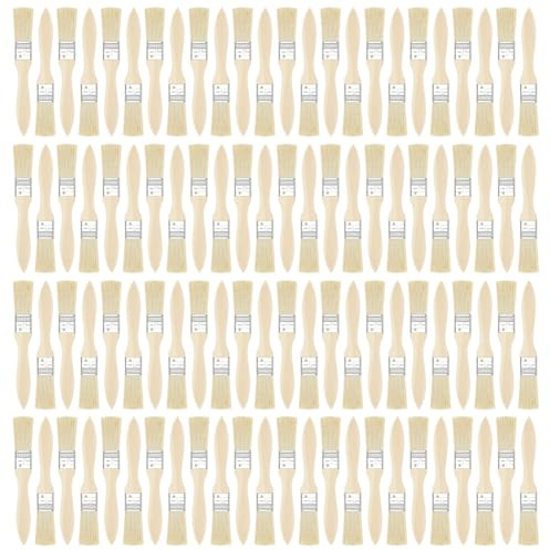 INTERWARM 180 Pinceaux à Peinture Vrac,2.3cm Pinceaux Plat à Manche Bois | Peinture Pinceaux pour la Peinture Domestique, Le Dessin, la Teinture, d'huile, pour Les Loisirs créatifs