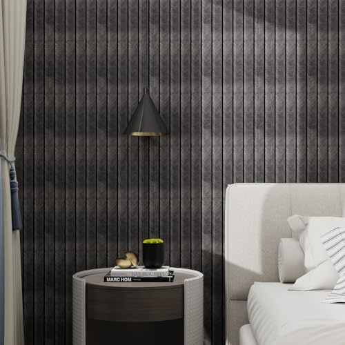 ZLLkeji Tapete Holzoptik Selbstklebend 3d Wandpaneele Selbstklebend Holz Holzpaneele Wand Dekorative Aufkleber für Möbel Küche Schlafzimmer Wohnzimmer 40cm x 500cm Grau
