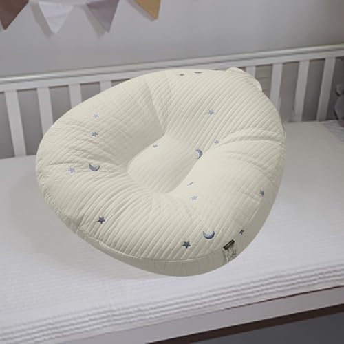 Stillkissen 76 cm x 60 cm, Ergonomisches, Abnehmbares Stillkissen, Lagerungskissen, antibakteriell und atmungsaktiv, Baby Komfort, Kissen für Baby, Seitenschläferkissen, 100% Maschinenwaschbar (B)