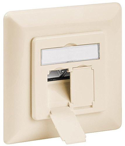 Goobay 68573 CAT 6a Unterputzdose (UP), Beige - 2x RJ45 Netzwerkdose, Geschirmt