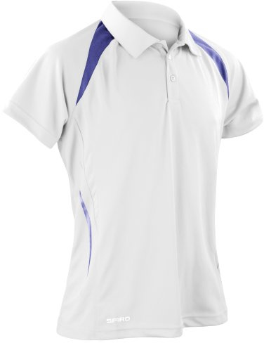 Spiro Mens Sports Team Spirit Performance Polo Shirt (4XL) (White/Navy)
