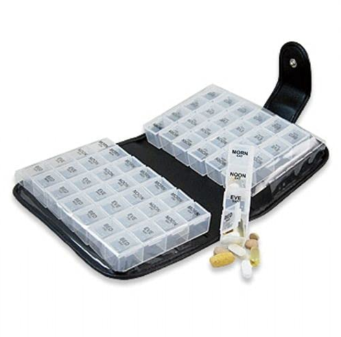 Easy Life Zwei Wochen Pille Geldbörse Veranstalter Tablet Medizin Storage Spender schwarz