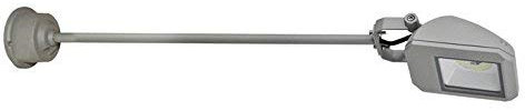 Lampenlux LED Aussenleuchte Apoll Grau 17W Gartenlampe Wegeleuchte IP65 mit Auslegearm Spot Strahler Aufbauspot