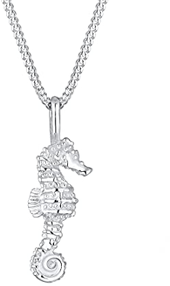 Elli Halskette Damen mit Anhänger Seepferdchen in 925 Sterling Silber 45 cm lang