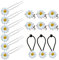 Haarnadeln Blumen Hochzeit Haarschmuck Set Gänseblümchen Haarnadeln für Damen Braut Mädchen 16 STÜCKE (Weiß)