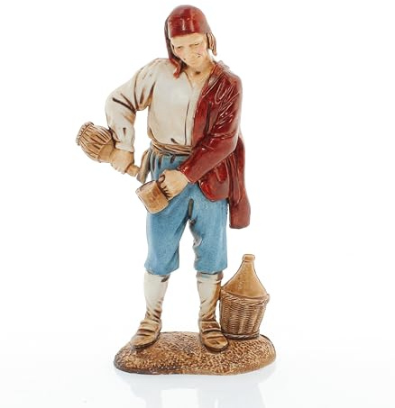 Moranduzzo Neapolitanischer Wirt für Krippe 12 cm Maßstab 1:15 - Unzerstörbare Krippenfiguren - Stil 700', Handbemalt, Offizielles Produkt, Hergestellt in Italien, Bildhauer M. Landi
