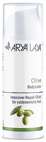 ARYA LAYA Body Lotion Olive: wertvolle Inhaltsstoffe regenerieren & spenden Feuchtigkeit, mit Repair-Wirkung, ideal auch als Anti-Aging After Sun Pflege, 150 ml