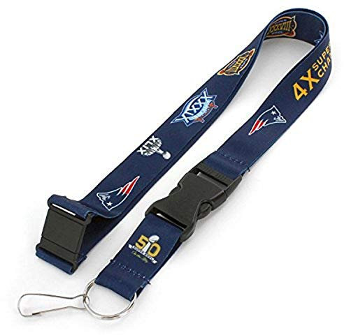 aminco Unisex-Erwachsene Schlüsselband NFL New England Patriots Dynasty Lanyard, Mehrfarbig, 6