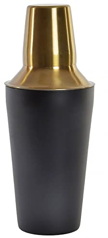 Hogar y Mas Coctelera para Cocteles Negra y Dorada 500 ml, Cocteleras de Acero Inoxidable. Batidor y Mezclador de Bebidas 9,5X22 cm