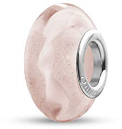 Quiges Drops Femme Perle de Verre de Murano Charm Rose avec Torsadé Pendule