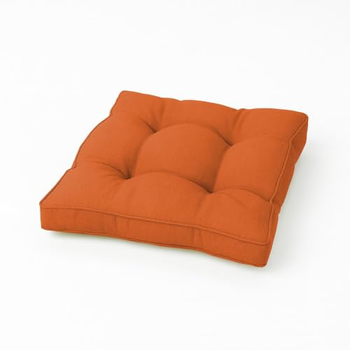chilly pilley Loungekissen Rattansessel Auflagen Rattanpolster Rattan Lounge Set Gesteppt Sitzkissen Kissen Rückenlehne mit Keder Loungekissen (Sitzkissen 80x60x10, Orange)