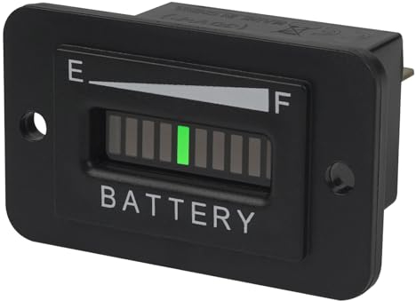 Jayron Indicatore di batteria al piombo acido/misuratore di capacità della batteria, misuratore di capacità della batteria, allarme di scarica digitale universale LCD, uso per carrelli da golf,