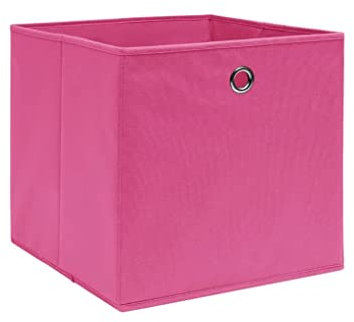 vidaXL 4X Boîtes de Rangement Coffres de Rangement Boîtes d'emballage Stockage Foulards Chaussettes sous-vêtements Tissu Intissé 28x28x28 cm Rose