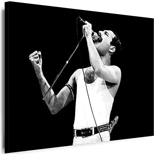 Julia-Art - Bilder Queen Freddie Mercury Sänger Band 70 x 50 cm Leinwandbild XXL - Wandbild 1 Teilig - Gerahmter Kunstdruck Musik w-s-2061-8