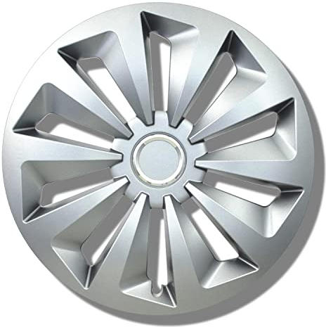 Radkappen 15 Zoll - Silberne Radzierblenden 4er-Set von 13-16 Zoll - The Rock Radblenden für die meisten Automarken und Stahlfelgen - Zierkappen in Schwarz oder Silber - Felgenabdeckung für Autofelgen