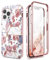 SURITCH Compatible with iPhone 13 pro max Case [Built-in Screen Protector] Natural Marble Full-Body Protection Shockproof Rugged Bumper Protective Cover for iPhone 13 pro max 6.7 (Marble Rose)