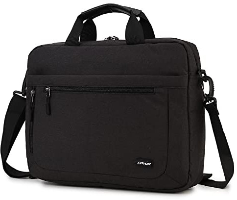 RAVUO Borsa Porta PC Donna Uomo, Impermeabile 17 Pollici Borsa Tracolla Laptop Borse a Spalla Messenger Ventiquattrore con Tracolla per Insegnanti Viaggio Lavoro Università Nero