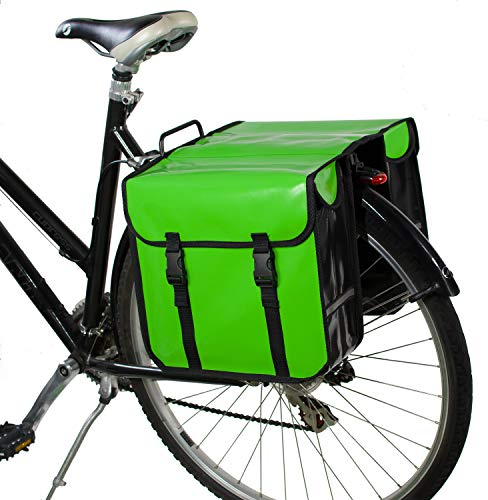BikyBag Classic CW – wasserdichte Fahrrad-Doppeltasche, Fahrradtasche, Fahrrad, Pendler, Einkaufstasche, (Limettengrün)