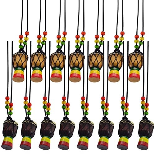 ZUYYON 15 collane per strumenti in legno classico tamburo djembe mini ciondolo tamburo africano bongo percussioni gioielli collana tamburi per bambini adulti forniture per feste regalo scolastico