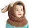 Belle Chapeaux d'hiver Écharpe pour Bébé Enfants, Doux Bonnet Tricoté Chaud Cache-Cou, Mouton Earflap Hood Foulards, Respectueux de la Peau, Grand Cadeau d'hiver pour Garçon Fille (6mois -5ans)