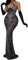 Abito da Sexy da Donna con Scollo a V Aderente e Paillettes con Spacco Vestito Fucsia Lungo (Black, M)