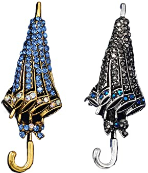 ARFUKA 2 Stück Anstecknadel Strass Regenschirm Broschen Brosche Pins Anstecknadel Geschenk für Männer und Frauen Kleidung Taschen Jacken
