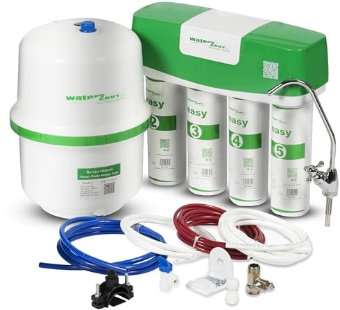 Water2Buy EASY RO | Sistema de ósmosis inversa Easy DIY con filtros Easy Twist | Sistema de filtro de agua de ósmosis inversa de 5 etapas sin bomba