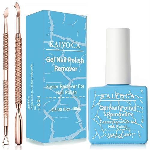 KAIYOCA Gel Nagellack Entferner mit Nagelhautschieber und Nagellackschaber, Professionelles Entfernen von Acrylic Gel-Nagellack in 3–5 Minuten, Keine Notwendigkeit für Folie