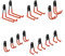 Relaxdays Pack 14 Ganchos para Colgar Herramientas, para Garaje o Panel Perforado, Engomados, Acero, Negro y Naranja, 16,5 x 6 x 19,5 cm