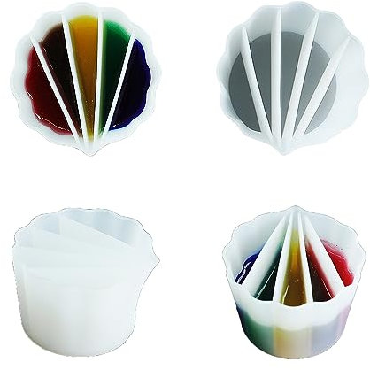 zalati Gobelets à palettes en silicone - Flacons de peinture réutilisables - Séparateurs pour peinture et art fluide - 5 canaux