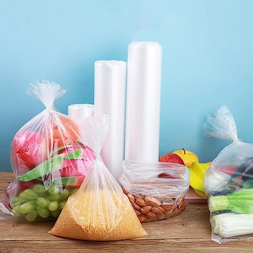 Bolsas transparentes de almacenamiento de alimentos para congelador, bolsas de almacenamiento de alimentos para frutas, verduras, carne (25 x 35 cm)