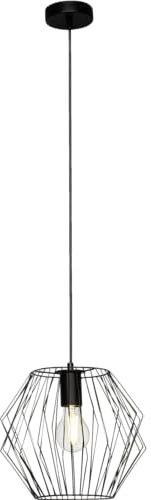 Lightbox Vintage Hängelampe - 100 cm Höhe, Ø 28 cm - filigrane Pendelleuchte mit Gitter Schirm & kürzbarem Kabel - für Esszimmer - E27, max. 60 W - aus Metall - in Schwarz