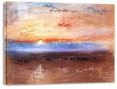 RYLJCZ Famous Art Print By Turner - A Low Sun. J. M. W. Wall Art. Framed Oil Paintings Reproduction. Abstract Canvas Picture For Living Room Decor 80x105cm(31.5x41.3in) Framed