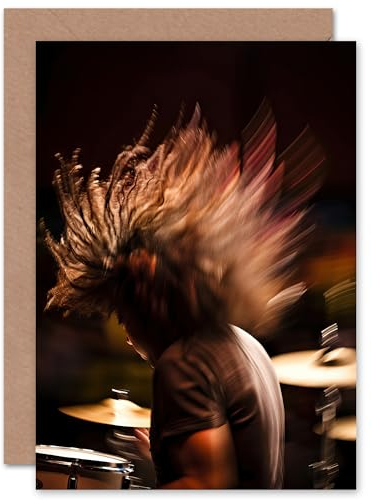 Artery8 Schlagzeuger Action Hard Rock Schlagzeug Musik Gig Ihn Ehemann Papa Geburtstagskarte