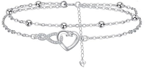Arrebol Unendlichkeit Herz Armband Damen Silber 925 Armbänder Original Schmuck für Schwester Freundin Ehefrau Tochter, Verstellbarer [16+4cm]