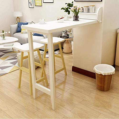 SHERAF Klappbarer, an der Wand montierter Klapptisch, Küchen- und Esstisch, Schreibtisch, Massivholz-Kindertisch, Home-Office-Tisch, Arbeitsplatz, Computertisch, Bockschreibtisch, Weiß Lofty Ambition