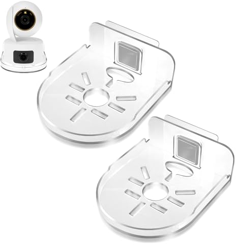 OOTSR 2 Pack Universal Wall Mount Bracket for Camera, Adhesive Security Camera Shelf without Drilling, Compatible with Blink Tilt TP-Link, Acrylic Bracket Stand Tray Indoor, Clear